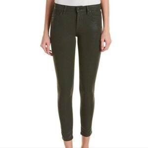 JOE'S Dark Olive Green Stretch Coated The Icon Mid Rise Skinny Ankle Jeans 24